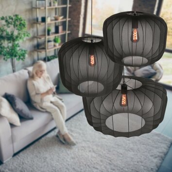 Steinhauer Sable nowoczesna okrągła lampa wisząca, zwis sufitowy do jadalni, E27