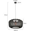 Steinhauer Sable okrągła lampa wisząca z ażurowym kloszem, długość 60 cm, do salonu