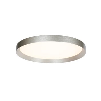 Steinhauer Srebrna płaska okrągła lampa sufitowa Flady LED, 2700 Kelvin ciepła biel