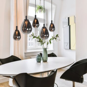 Steinhauer Lampa wisząca Glimsy, kroplowe klosze, LED 2700 Kelvin, regulacja wysokości