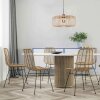 Steinhauer Lampa wisząca Sparkled Light z okrągłym brązowym drewnianym kloszem, regulowana