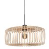 Steinhauer Lampa wisząca Sparkled Light z okrągłym brązowym drewnianym kloszem, regulowana