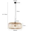 Steinhauer Lampa wisząca Sparkled Light z okrągłym brązowym drewnianym kloszem, regulowana