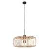 Steinhauer Lampa wisząca Sparkled Light z okrągłym brązowym drewnianym kloszem, regulowana