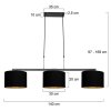 Steinhauer Stang nowoczesna 3-punktowa lampa wisząca do jadalni, regulowana lampa wisząca E27 140 cm