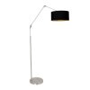 Steinhauer Prestige Chic regulowana lampa podłogowa na wysięgniku z czarnym kloszem