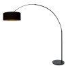 Steinhauer lampa stojąca Sparkled Light, cylindryczny abażur złoty i czarny, regulowana E27