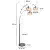 Steinhauer Sparkled Light nowoczesna regulowana lampa podłogowa łukowa 3-punktowa