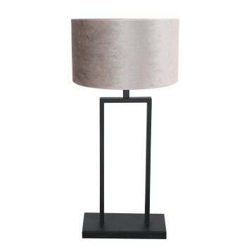 Steinhauer Lampa stołowa Stang, prostokątna rama, srebrny klosz, E27, ściemnialna