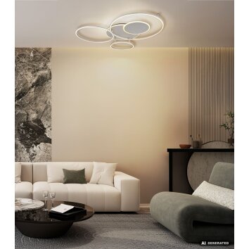 Globo Johnson LED plafon sufitowy, lampa sufitowa z pierścieniami do salonu i jadalni