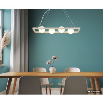 NOWA Nanda kwadratowa lampa wisząca do jadalni, nowoczesna, 4-punktowa, 84 cm