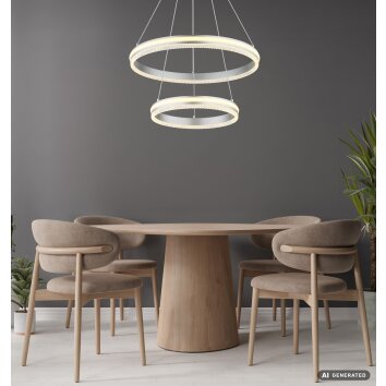 Globo Francine LED nowoczesna okrągła lampa wisząca do jadalni i salonu ø 60 cm