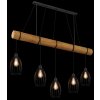 Globo Berti 5-punktowa lampa wisząca nad stół, industrialna do jadalni i kuchni