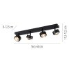 SCHÖNER WOHNEN-Kollektion KULU lampa sufitowa LED 4-punktowy reflektor sufitowy