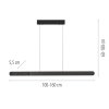 Schöner Wohnen-Kollektion ADRIANA ROUND LED lampa wisząca nad stół do jadalni, długość 160 cm