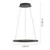 Schöner Wohnen-Kollektion QUILLO LED nowoczesna okrągła lampa wisząca, długość 60 cm