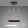 Schöner Wohnen-Kollektion QUILLO LED nowoczesna okrągła lampa wisząca, długość 60 cm