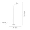 Leuchten Direkt lampa podłogowa LED PIXIE, regulowany łuk, w bieli, 3000 Kelvin