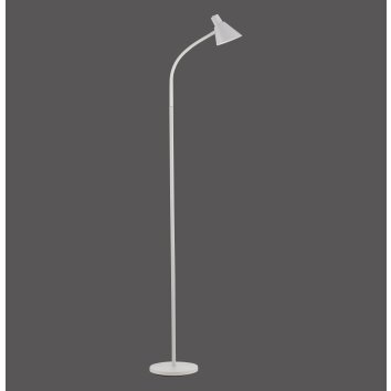 Leuchten Direkt lampa podłogowa LED PIXIE, regulowany łuk, w bieli, 3000 Kelvin