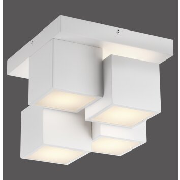 Leuchten Direkt, biała lampa sufitowa TETRIS, LED 3000 Kelvin, ciepła biel