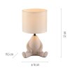 Leuchten Direkt lampa stołowa TED, z ceramiczną żabą, beżowa, ciepła barwa 3000 Kelvin