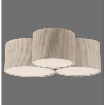 Leuchten Direkt lampa sufitowa DURO, beżowe prążkowane abażury, 3000 Kelvin, ciepła biel