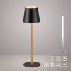 Leuchten Direkt lampa stołowa EURIA z pamięcią, czarny stożkowy klosz, LED 3000 Kelvin