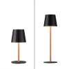 Leuchten Direkt lampa stołowa EURIA z pamięcią, czarny stożkowy klosz, LED 3000 Kelvin