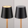 Leuchten Direkt lampa stołowa EURIA z pamięcią, czarny stożkowy klosz, LED 3000 Kelvin