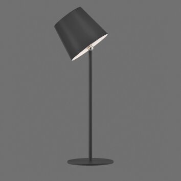 Leuchten Direkt, lampa stołowa LED BOTERIA, regulowany czarny klosz