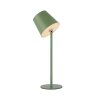 Leuchten Direkt zielona lampka stołowa BOTERIA, skośny klosz, LED 3000 Kelvin ciepłobiałe