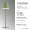 Leuchten Direkt zielona lampka stołowa BOTERIA, skośny klosz, LED 3000 Kelvin ciepłobiałe