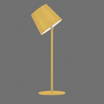 Leuchten Direkt, żółta regulowana lampa stołowa LED BOTERIA, 3000 Kelvin ciepła biel