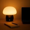 Brilliant LED lampa stołowa Dupos, kształt grzybka, biały klosz, 2700 Kelvin, ciepła biel