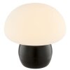 Brilliant LED lampa stołowa Dupos, kształt grzybka, biały klosz, 2700 Kelvin, ciepła biel