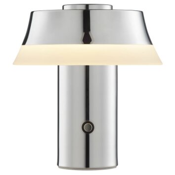 Brilliant lampa stołowa Kinich ze stożkowym białym kloszem, LED 2700 Kelvin, ciepła biel