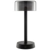 Brilliant lampa stołowa LED Razor, czarny walcowy klosz, 2700 Kelvin, ciepła barwa
