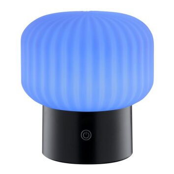Brilliant lampa stołowa Sarastro, biały ryflowany klosz, LED RGB, 2700 Kelvin, IP44