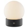 Brilliant, lampka biurkowa LED Dori, biały kulisty klosz, ciepłe światło 2700 Kelvin
