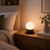 Brilliant, lampka biurkowa LED Dori, biały kulisty klosz, ciepłe światło 2700 Kelvin