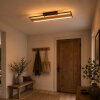Brilliant lampa sufitowa Thunder, panel z ciemnego drewna, LED 3000 Kelvin ciepła biel