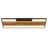 Brilliant lampa sufitowa Thunder, panel z ciemnego drewna, LED 3000 Kelvin ciepła biel