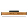 Brilliant lampa sufitowa Thunder, panel z ciemnego drewna, LED 3000 Kelvin ciepła biel