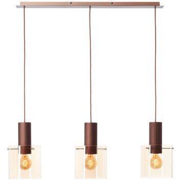 Brilliant Leuchten, nowoczesna lampa wisząca Petje z 3 cylindrycznymi kloszami, długość 20 cm