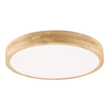 Brilliant, plafon LED Moreen, jasne drewno, regulowana barwa światła 2700-6500 Kelvin, IP44