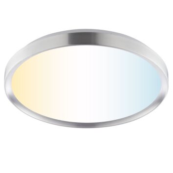 Brilliant plafon LED Fancia, ściemnianie pilotem, regulowana barwa światła 3000-6500 Kelvin