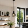 Brilliant lampa wisząca Ligari z przydymionym szklanym kloszem w kształcie kropli