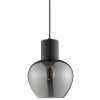 Brilliant lampa wisząca Ligari z przydymionym szklanym kloszem w kształcie kropli