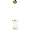 Brilliant Leuchten, lampa wisząca Dolly, biały szklany klosz w złotej ramie, dł. 12,5 cm