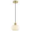 Brilliant lampa wisząca Fanny z kulistą formą oraz mosiężnym detalem